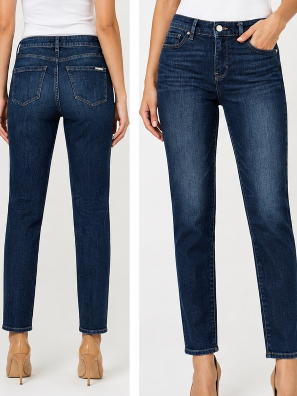 White House Black Market Women’s Dark Indigo Blue Tapered Jeans size 0